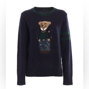Polo by Ralph Lauren Dark Blue Sweater with Bear Motif